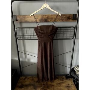 Eliza J Vintage Brown Midi Formal Dress | 8